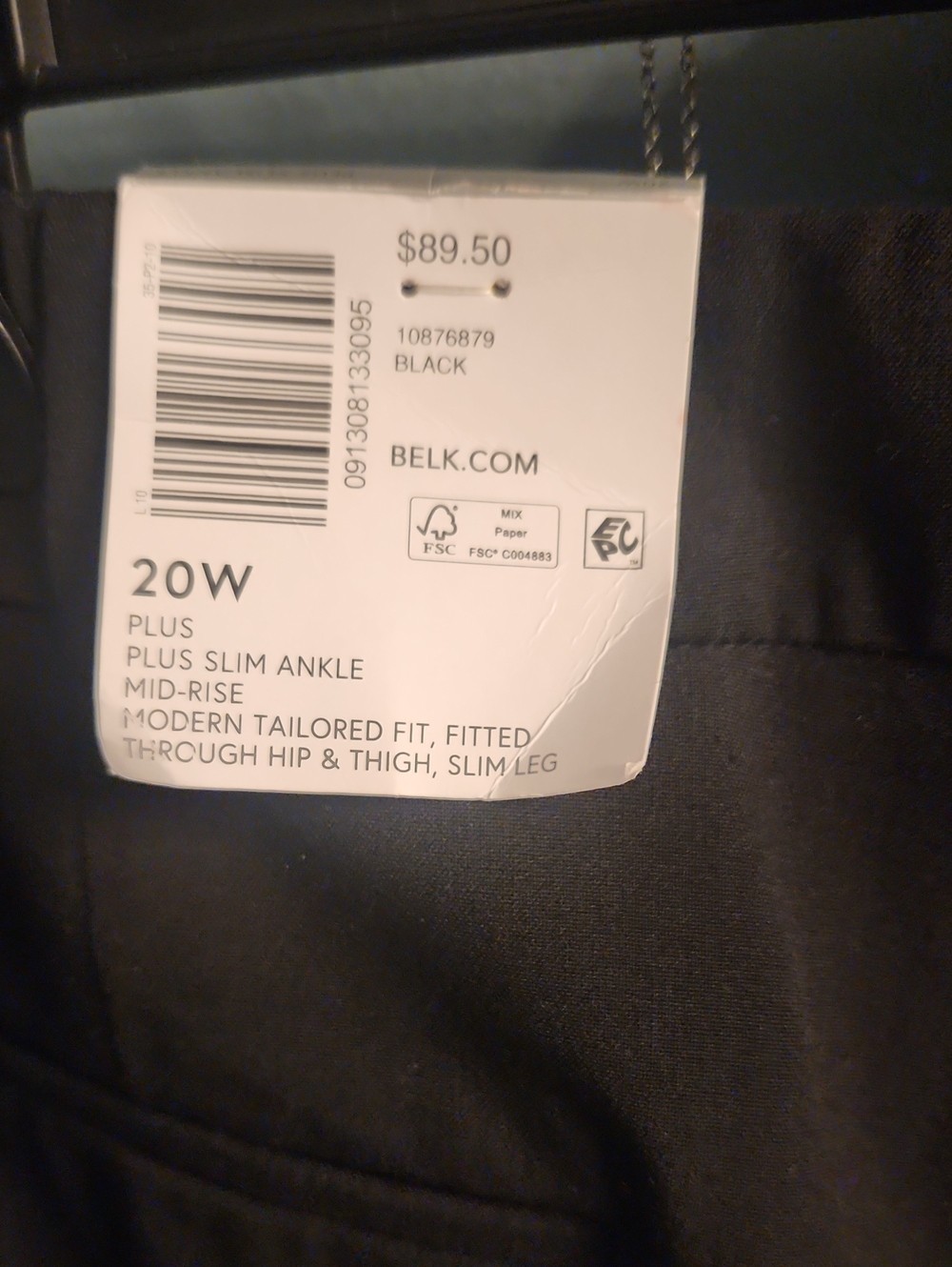 The Limited Black Slim Ankle Dress Pants 20W Plus Mid-Rise Tailored Fit NWT - Picture 3 of 7